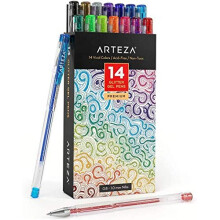 Stylos Gel Pailletés ARTEZA, Ensemble de 14 - Marqueurs à Encre Colorée avec Prise Triangulaire, Pointe 0,8-1,0 mm