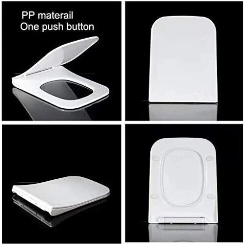 Square Rectangular Soft Close Toilet Seat Quick Release Loo Seat Mute