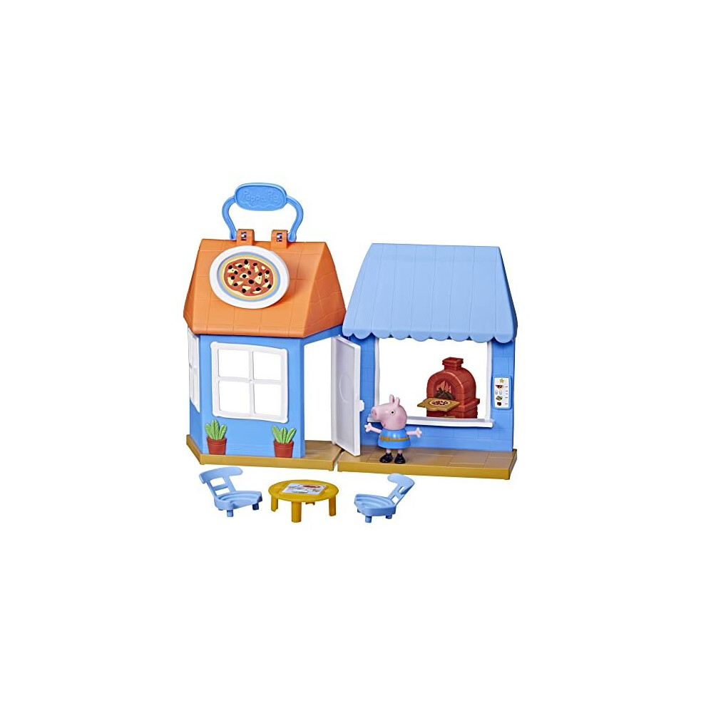 Peppa's Adventures Peppa's Pizza Place Carry-and-Play Playset Pre-school Toy, Includes Figure and 4 Accessories, Multicolor, F2169