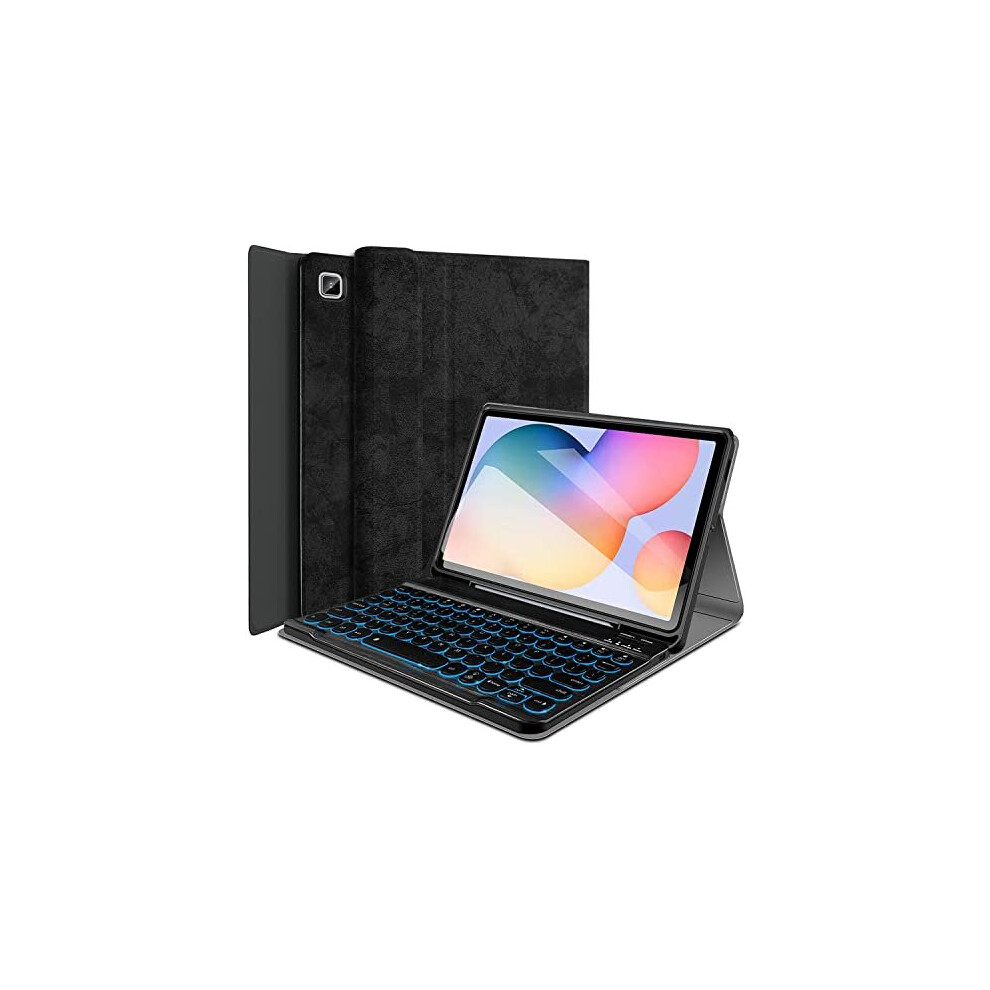 Samsung Galaxy Tab S6 Lite Case with Keyboard & Built-in S Pen Holder-Slim Smart S6 Lite Case with Detachable Keyboard for Samsung Tab S6 Lite 10.4