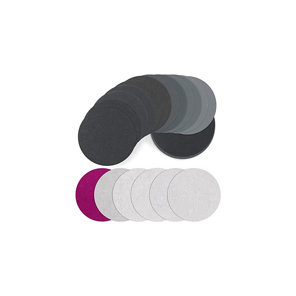 30PCS 125mm Sanding Discs, JatilEr Grits 320 600 800 1200 1500 2000 Wet and Dry Sanding Discs Hook and Loop Flocking Disc Silicon Carbide Orbital