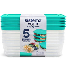 NEST IT Meal Prep Containers | 1.9 L | Airtight Food Storage Containers with Compartments & Lids | BPA-Free | Recyclable with TerraCycle | Green | 5
