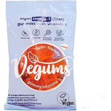Fish-Free Omega-3 for Kids and Adults | 30 Orange-Flavoured Food Supplement Gummies with Omega-3 (DHA) Sourced from Marine Algae & Vitamin E |