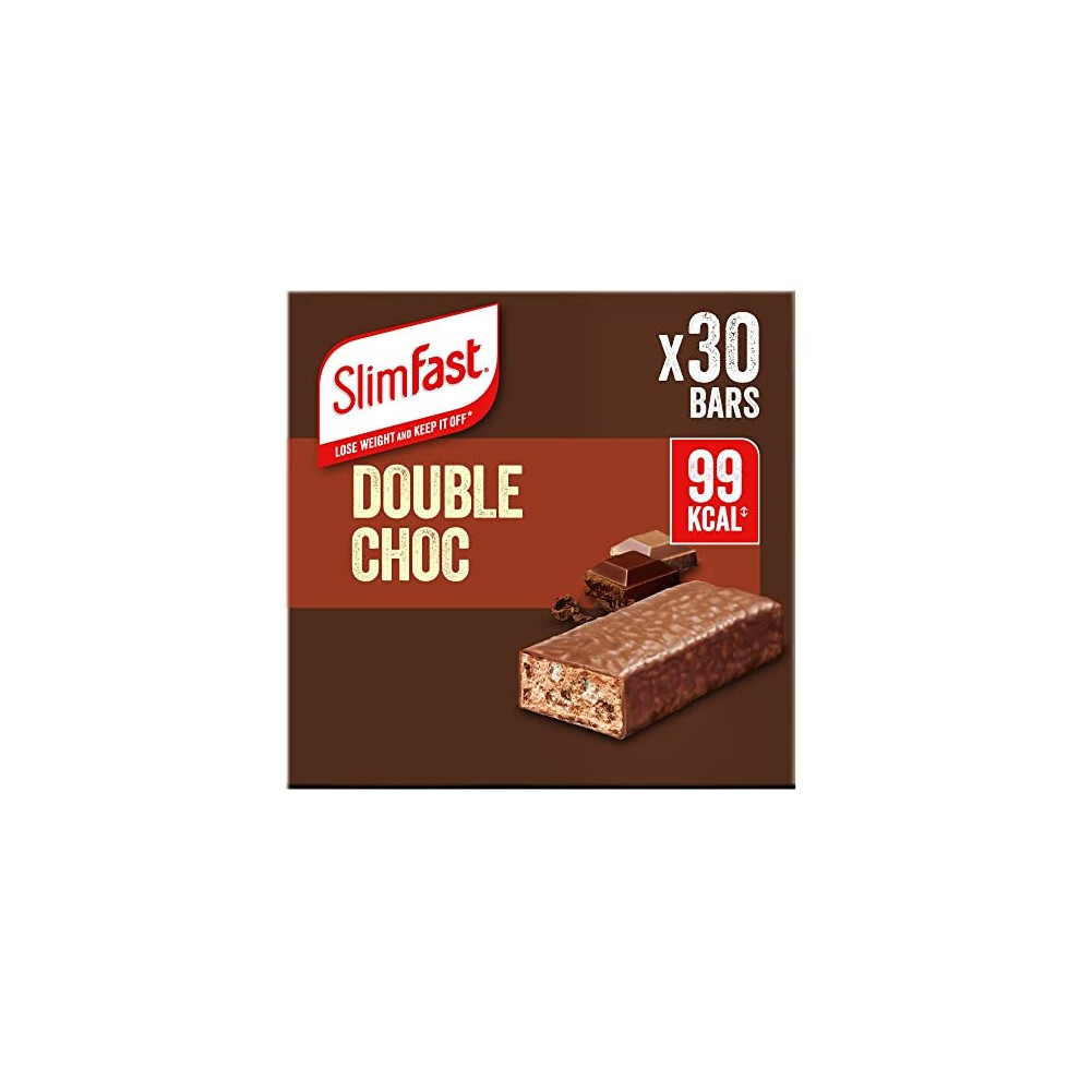 Slimfast Snack Bar, Low Calorie Snack, Double Choc Flavour, 30 X 25 G Multipack