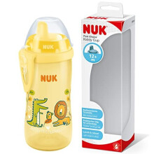 Kiddy Cup Toddler Cup | 12+ Months | 300 ml | Leak-Proof Toughened Spout | Clip & Protective Cap | BPA-Free | Yellow