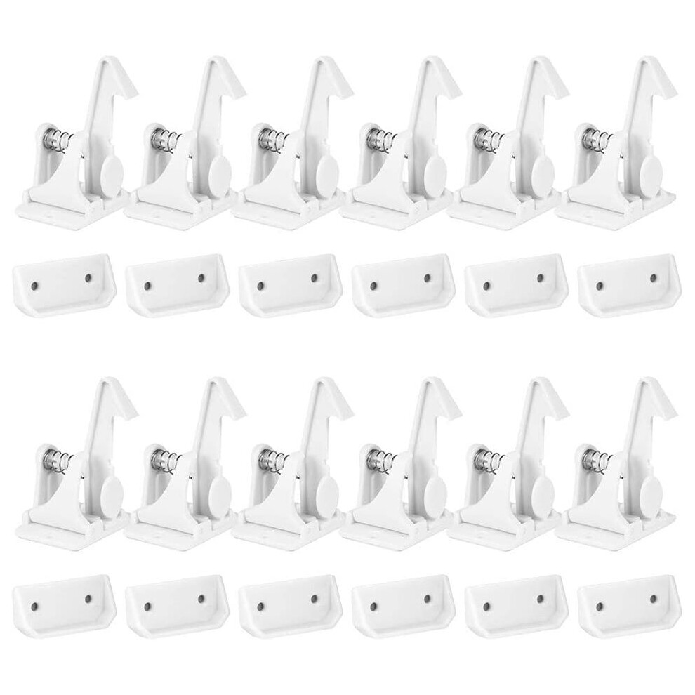 Saconell 12 Pack White Child Safety Cabinet Locks, Baby Proofing Cupboard Drawer Latches For Kitchen And Home, No Tools Or Drilling Needed, Invisible