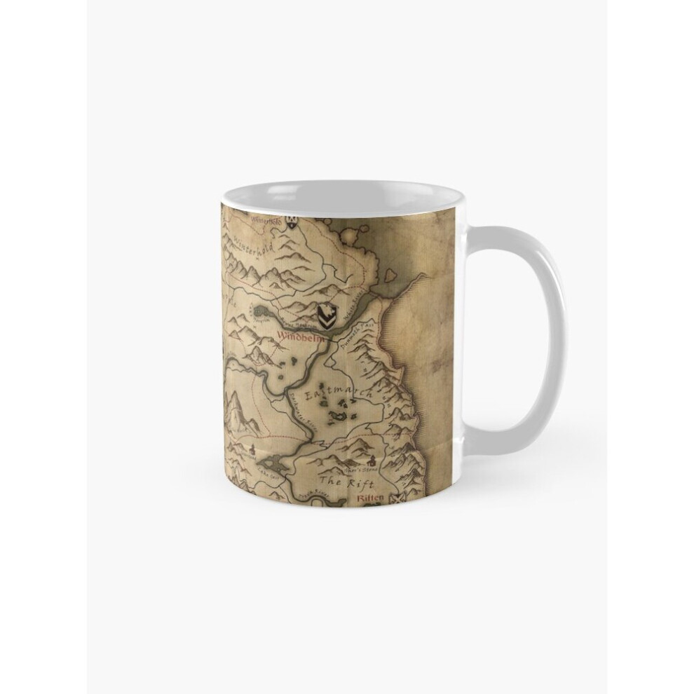Mugs 11oz Skyrim map Coffee Ceramic Mug Funny Anniversary Novelty Christmas Gift