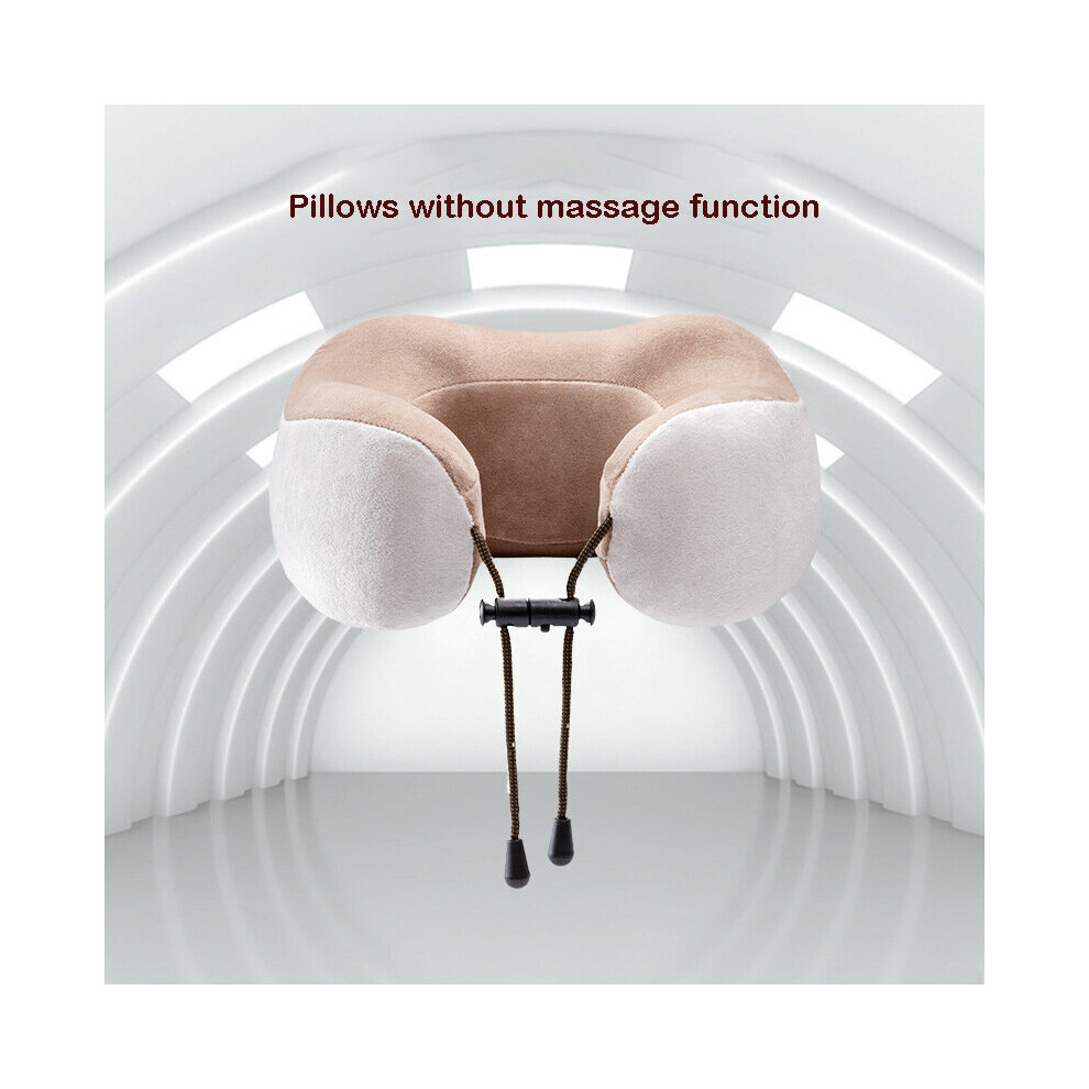 Dechoicelife Brown (A-Pillow 220V) Neck Massager Electric Ems Muscle Comfortable Massager Relaxation U-Shaped Kneading Heating Cervical Vertebra Neck Pillow