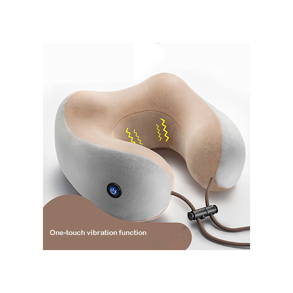 Dechoicelife Brown (A-Vibration Type- 220V) Neck Massager Electric Ems Muscle Comfortable Massager Relaxation U-Shaped Kneading Heating Cervical Vertebra Neck Pillo