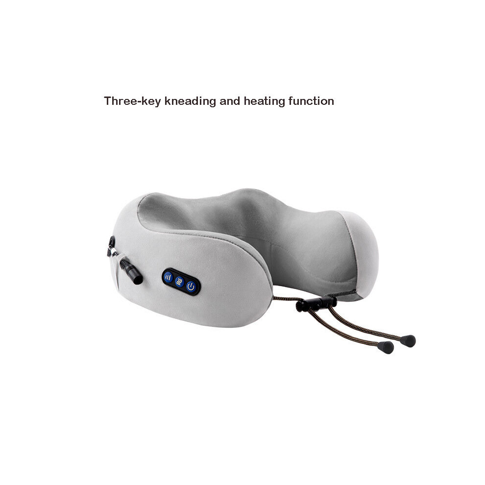 Dechoicelife Gray (A-Three Keys- 220V) Neck Massager Electric Ems Muscle Comfortable Massager Relaxation U-Shaped Kneading Heating Cervical Vertebra Neck Pillow