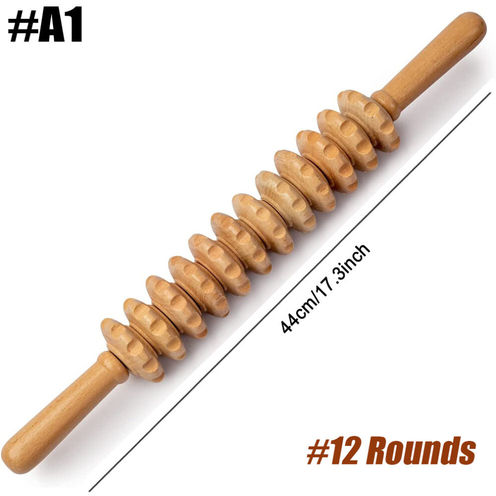 Dechoicelife (A-A1) Handheld Wooden Massage Muscle Roller Stick Maderoterapia Colombiana Lymphatic Drainage Massager Anti-Cellulite Body Pain Relief