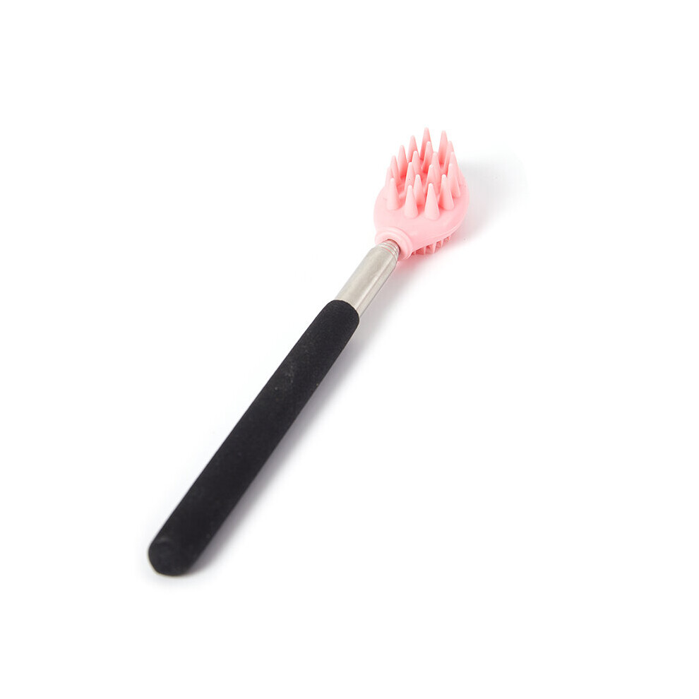 Dechoicelife (A-Pk) Telescopic Silicone Head Massage Brush Long Handle Exfoliating Scrub Scratcher Backscratcher Massager Tool