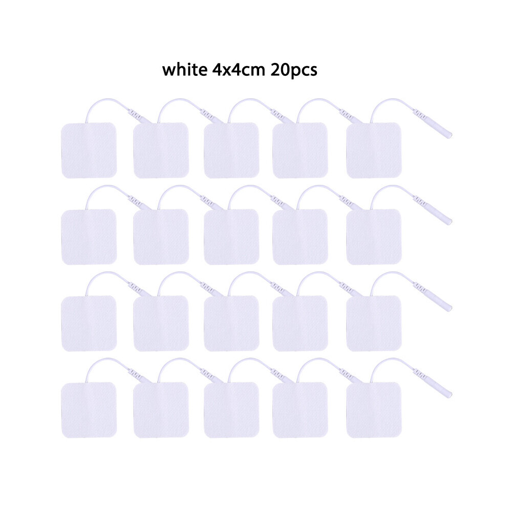 Dechoicelife White (A-20Pcs 4X4cm ) 20Preusable Round Non-Woven Adhesive Gel Electrode Pads For Ems Body Massager Patch Electrodes Digital Acupuncture Physiotherapy