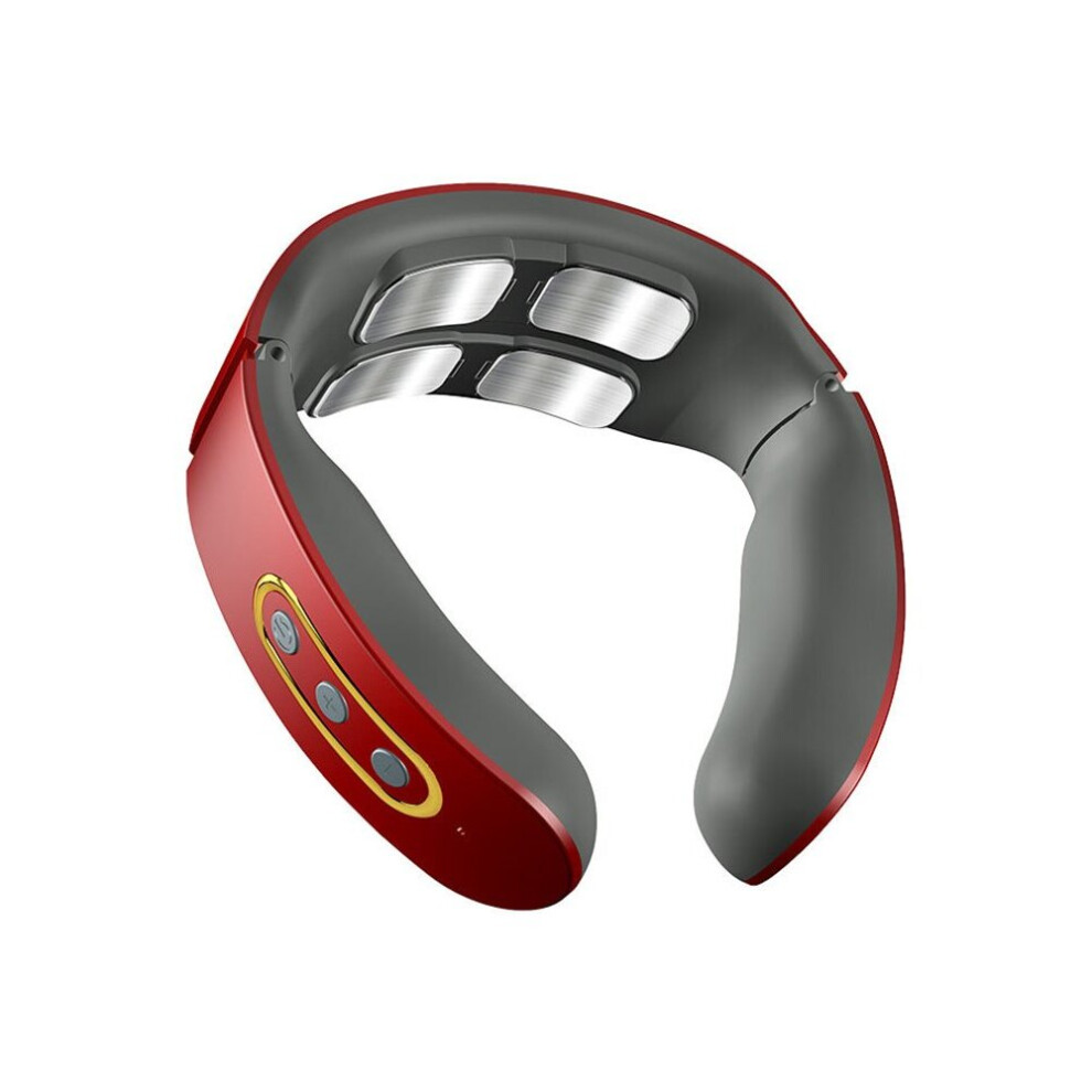 Dechoicelife Red (A-) Cervical Massager Neck Shoulder Pulse Neck Massager Massage Neck Pulse Warm Pressing Neck Pressing