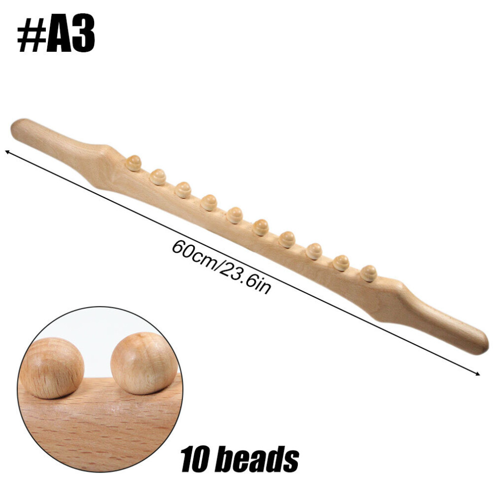 Dechoicelife (A-A3) Wood Scraping Massage Stick Natural Carbonized Body Massage Spa Therapy Tool Guasha Relaxation Massage Stick Point Treatment