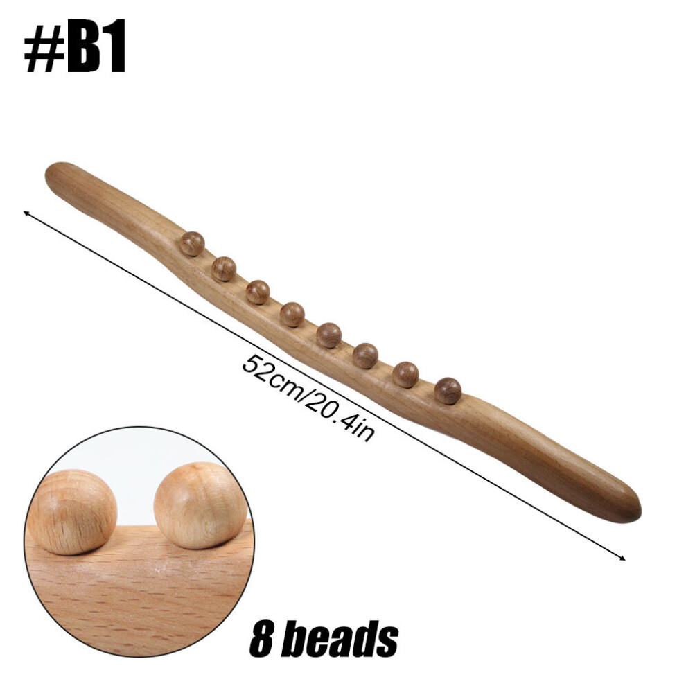 Dechoicelife (A-B1) Wood Scraping Massage Stick Natural Carbonized Body Massage Spa Therapy Tool Guasha Relaxation Massage Stick Point Treatment