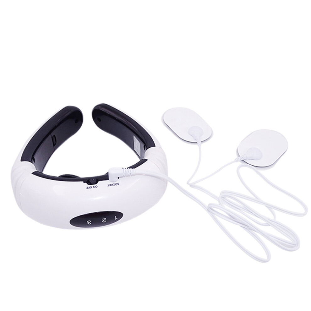 Dechoicelife (A-Set With 2 Pads) Electric Neck Massager And Pulse Back Far Infrared Heating Pain Relief Health Care Relaxation Tool Intelligent Cervical Massager