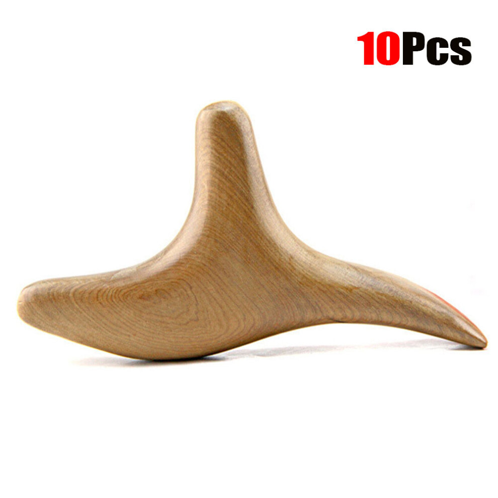 Dechoicelife Tcare 10Pcs Triangle Trigeminal Body Relax Fragrant Wood Neck Shiatsu Reflexology Wooden Spa Therapy Massager Blood Circulation