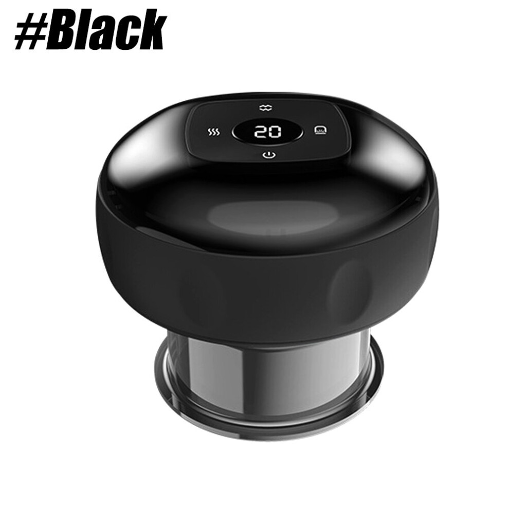 Dechoicelife (A-Black) Electric Vacuum Cupping Massage Suction Slimming Body Massager Device Guasha Anti-Cellulite Heating Negative Pressure Therapy
