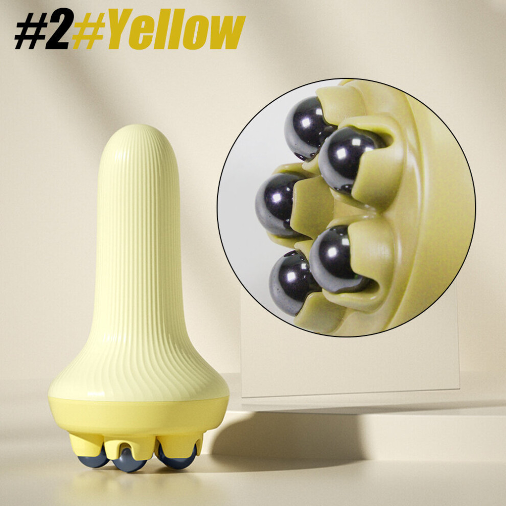 Dechoicelife Yellow (A-) 7-Bead Multifunctional Massage Roller Ball Massager Professional Pressotherapy Portable Beautiful Health Care Massage Instrument