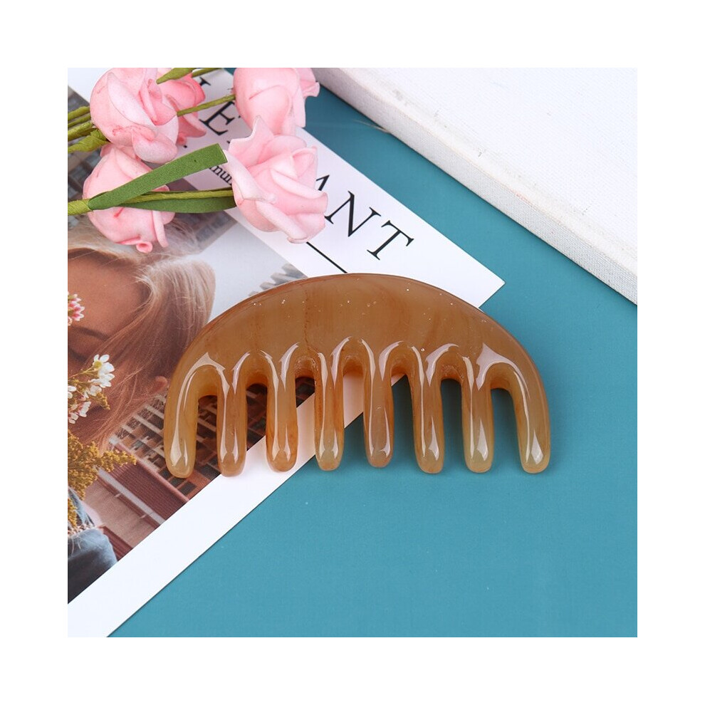 Dechoicelife (A-C) 1Pcs Natural Ox Horn Pocket Comb Spa Guasha Scalp Massage Brush Wide Toothed Comb Hair Care Tool