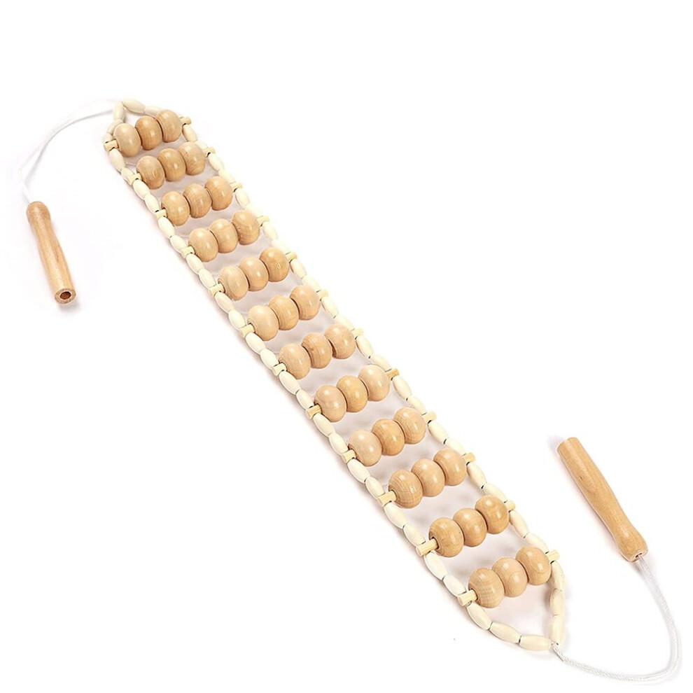 Dechoicelife Wood Back Massage Roller Rope Tool,Wood Therapy Massage Tools,Wood Therapy Back Roller,Lymphatic Drainage,Massage Strap For Back