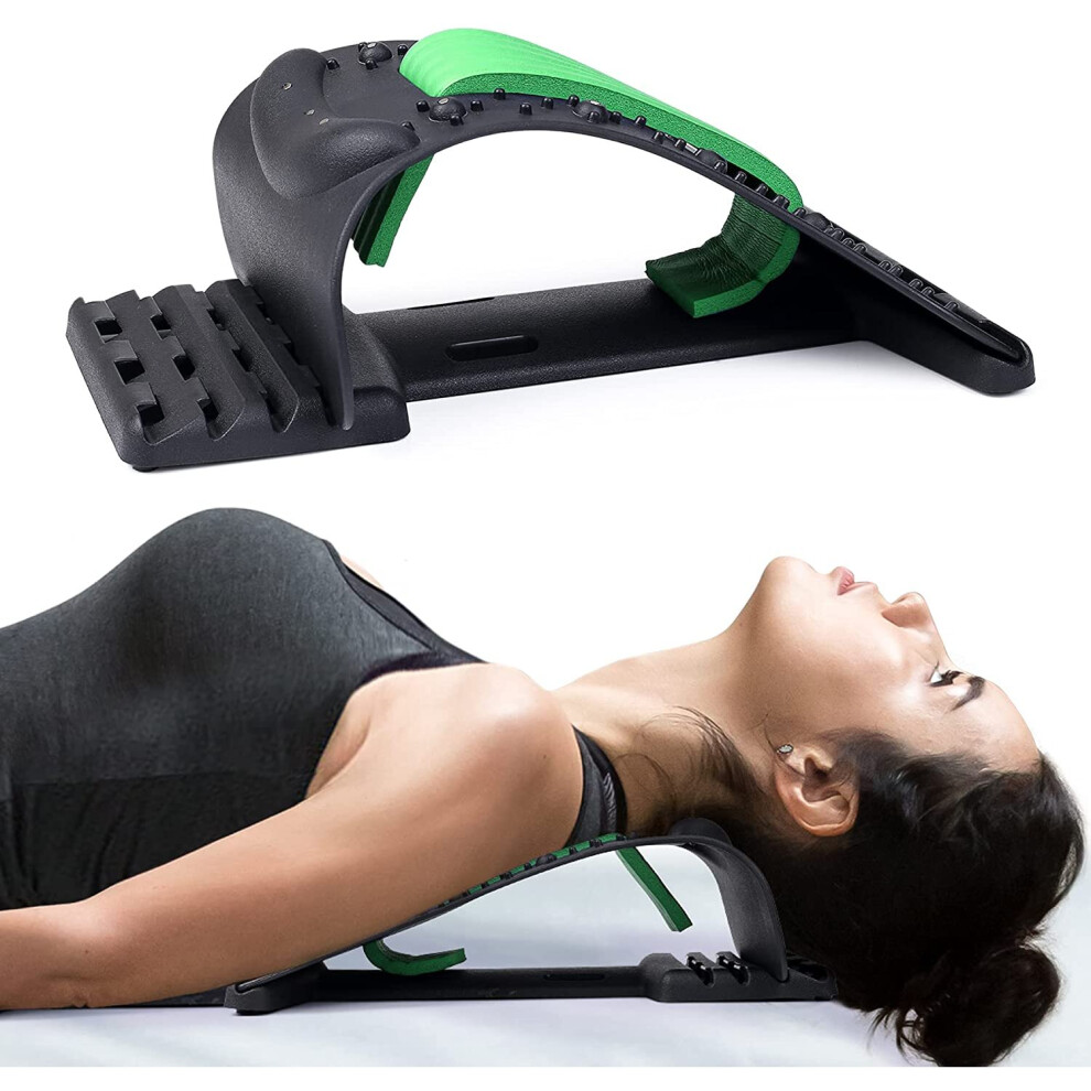 Dechoicelife (A-Neck-Green) Adjustable Neck Stretcher Massager Cervical Spine Alignment Device For Neck Pain Relief, Upper Back And Shoulder Relaxer