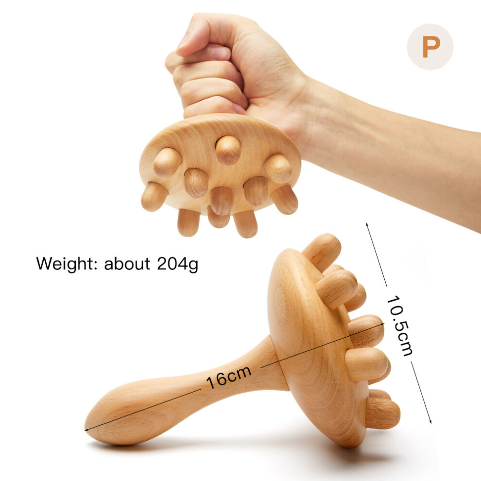 Dechoicelife (A-Massage E) Natural Wooden Massager Reflexology Acupuncture Thai Massage Rollers Wood Gua Sha Tools Fast Deep Tissue Massager For Body Slim