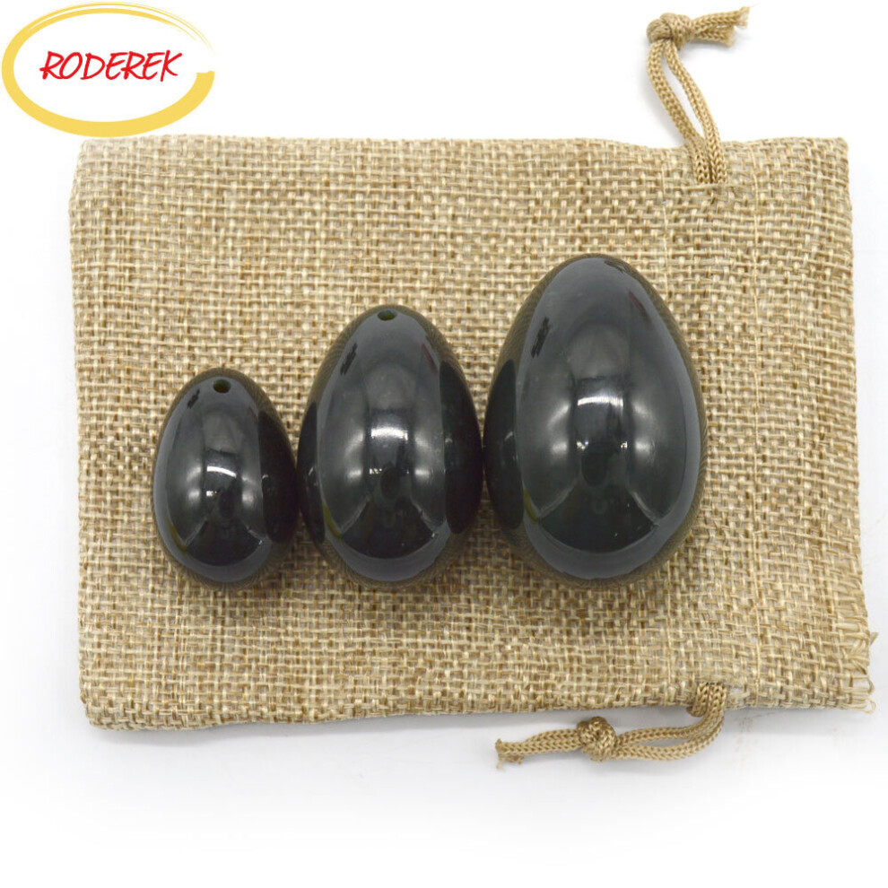 Dechoicelife (A-Drilled 45X30mm 1Pc) Natural Nephrite Jade Eggs Set Jade Yoni Egg Massager Vaginal Pelvic Floor Stone Massage Health Care Tool