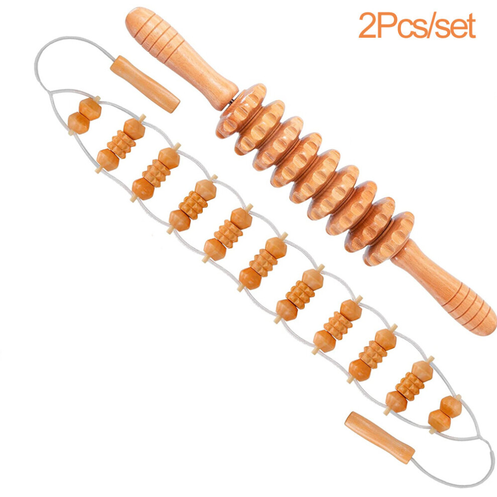 Dechoicelife (A-2Pcs) Wood Therapy Massage Tools,Lymphatic Drainage Massage,Maderoterapia Kit,Massage Body Sculpting Tools For Body Sculpting