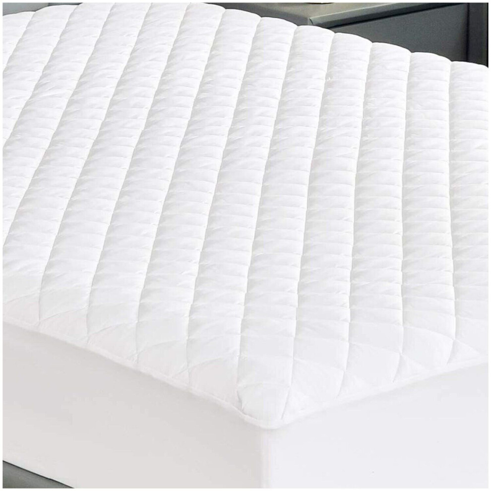 (DOUBLE) Extra Deep Mattress Protector Quilted Bed Cover All Size UK