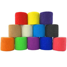 Assorted Colours Self Adherent Cohesive Bandages 5cm x 4.5m Box of 12 - Uses Include Tattoo Grip Wrap, Vet Wrap, Tape for Wrist and Ankle Sprains