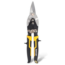 10 Inch Cr-Mo Blade High Leverage Aviation Tin Snips, Straight Cut Heavy Duty Metal Cutter Chrome Vanadium Steel for Cutting Metal Sheet