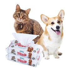 Dog Wipes, Deep Cleaning Grooming Wipes for Dogs and Cats, Pet Grooming & Deodorizing Hypoallergenic Thick Wipes Quick & Easy Cleaning for Paw Ear