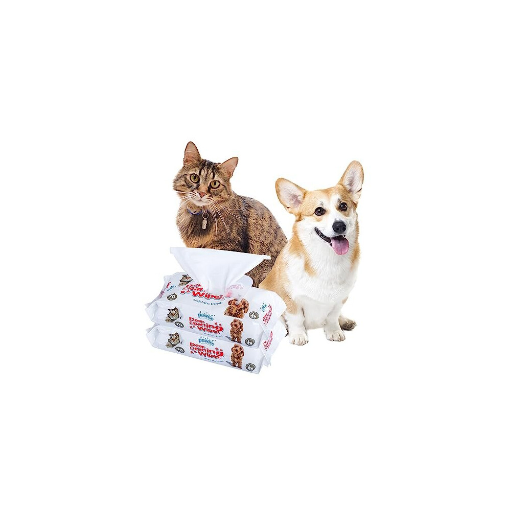 Dog Wipes, Deep Cleaning Grooming Wipes for Dogs and Cats, Pet Grooming & Deodorizing Hypoallergenic Thick Wipes Quick & Easy Cleaning for Paw Ear