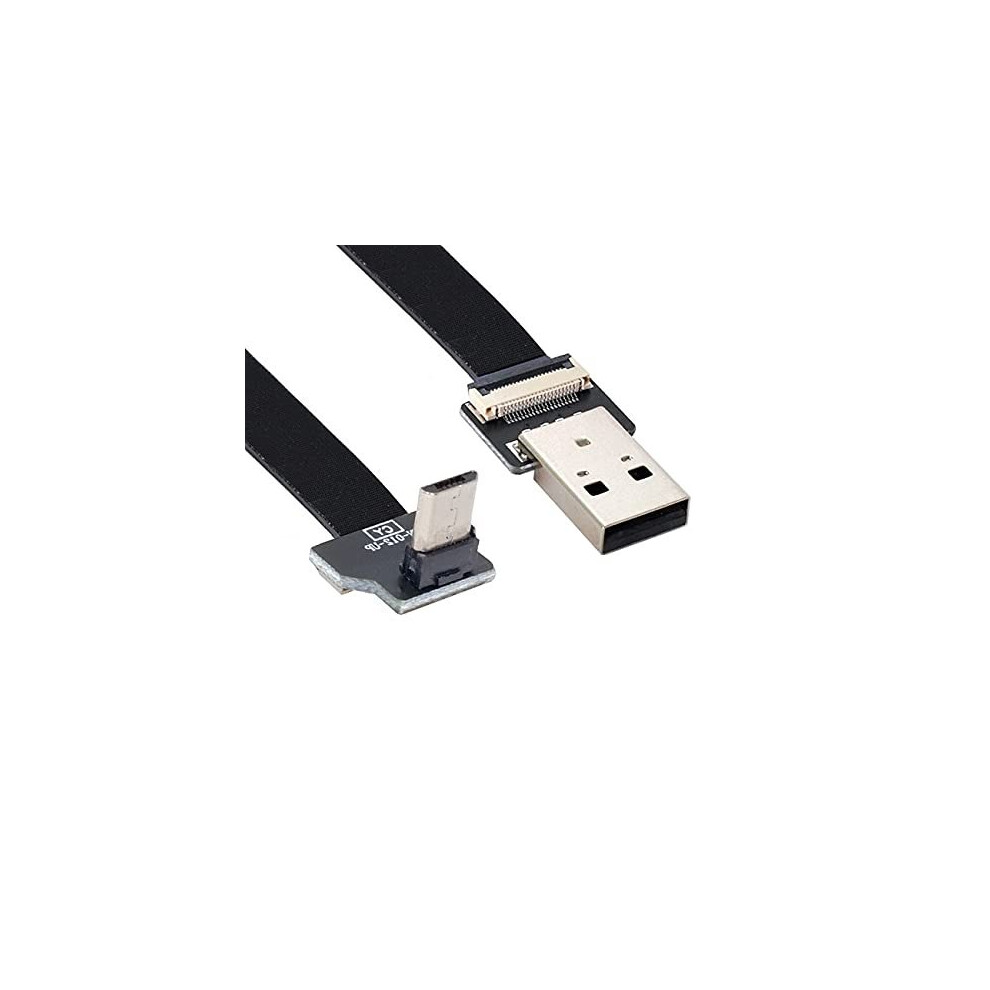 Up Angled Usb 2.0 Type-A Male To Micro Usb 5Pin Male Data Flat Slim Fpc Cable For Fpv & Disk & Phone 200Cm 5011145496608
