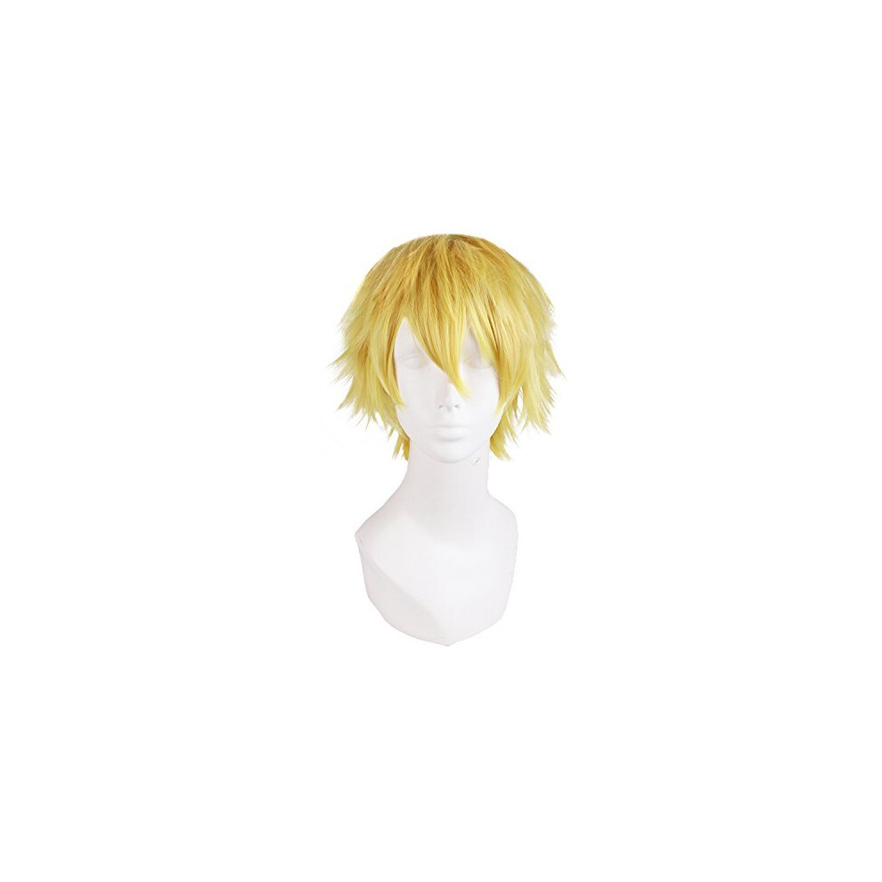 Mapofbeauty Unisex Not,Specified 12 Inch/30Cm Men Male Short Cosplay Wig (Blonde)