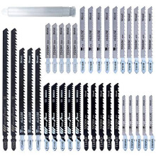 35PCS Jigsaw Blade Set T Shank Fast Cut Down Straight and Fast Cut Blades Wood Cutting Power Tool for Wood Plastic and Metal Cutting Fit Bosch, Dewalt