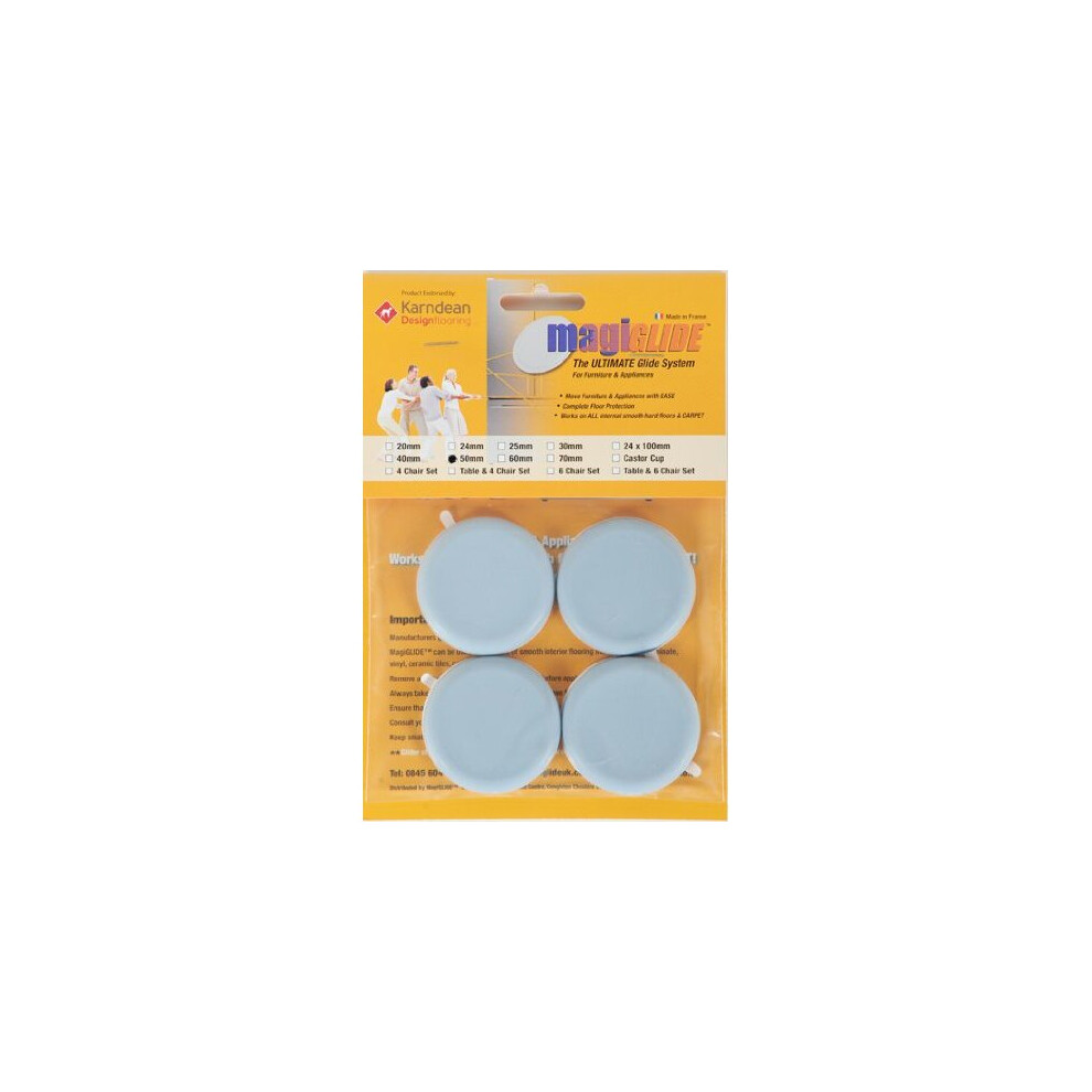 Furniture & Appliance Movers By Magiglide 4 Pack 50Mm Disc. The Ultimate Glider For Furniture & Appliances With Complete Floor Protection, Endorsed By 5011145426797