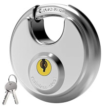 Key Padlock Outdoor, [Waterproof] [Anti Cut] Diyife 70mm Stainless Steel Disc Lock Heavy Duty Padlock Weatherproof with 9.5mm Shackle for Warehouse,