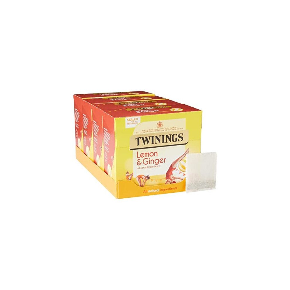 Twinings Lemon & Ginger 320 Tea Bags (Multipack Of 4 X 80 Tea Bags)