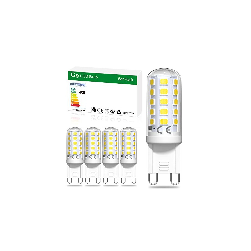 4W G9 led Bulbs Dimmable Cool White 6000K AC220-240V No Flicker 390lm g9 bi pin Bulbs g9 Capsule led 35W Halogen Bulb Equivalent Energy Saving G9 Bulb