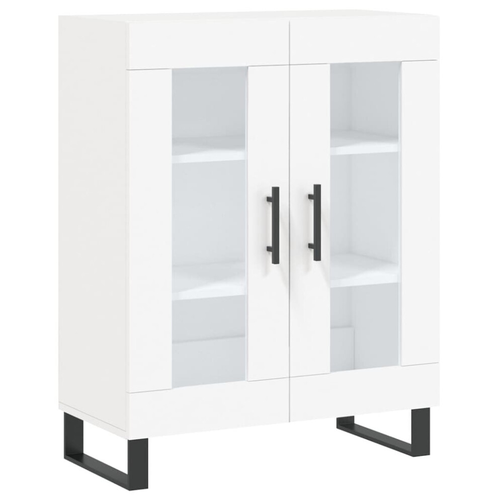 (white) vidaXL Sideboard Storage Side Cabinet Cupboard Concrete Grey Engineered Wood