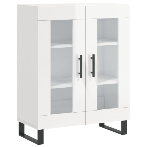 VidaXL (high gloss white) vidaXL Sideboard Storage Side Cabinet Cupboard Concrete Grey Engineered Wood