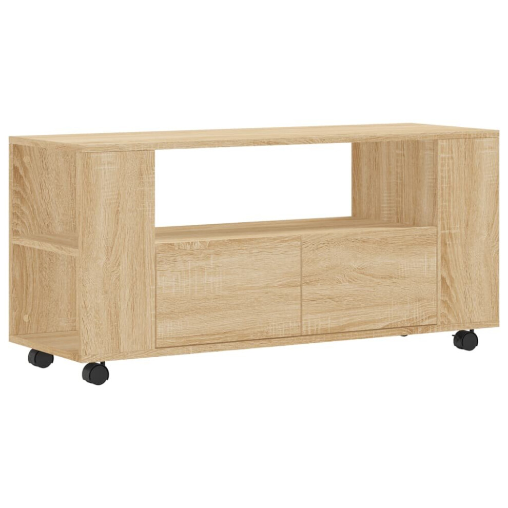 Vidaxl (Sonoma Oak) Tv Cabinet Tv Unit Sideboard Media Cabinet Tv Stand Engineered Wood White