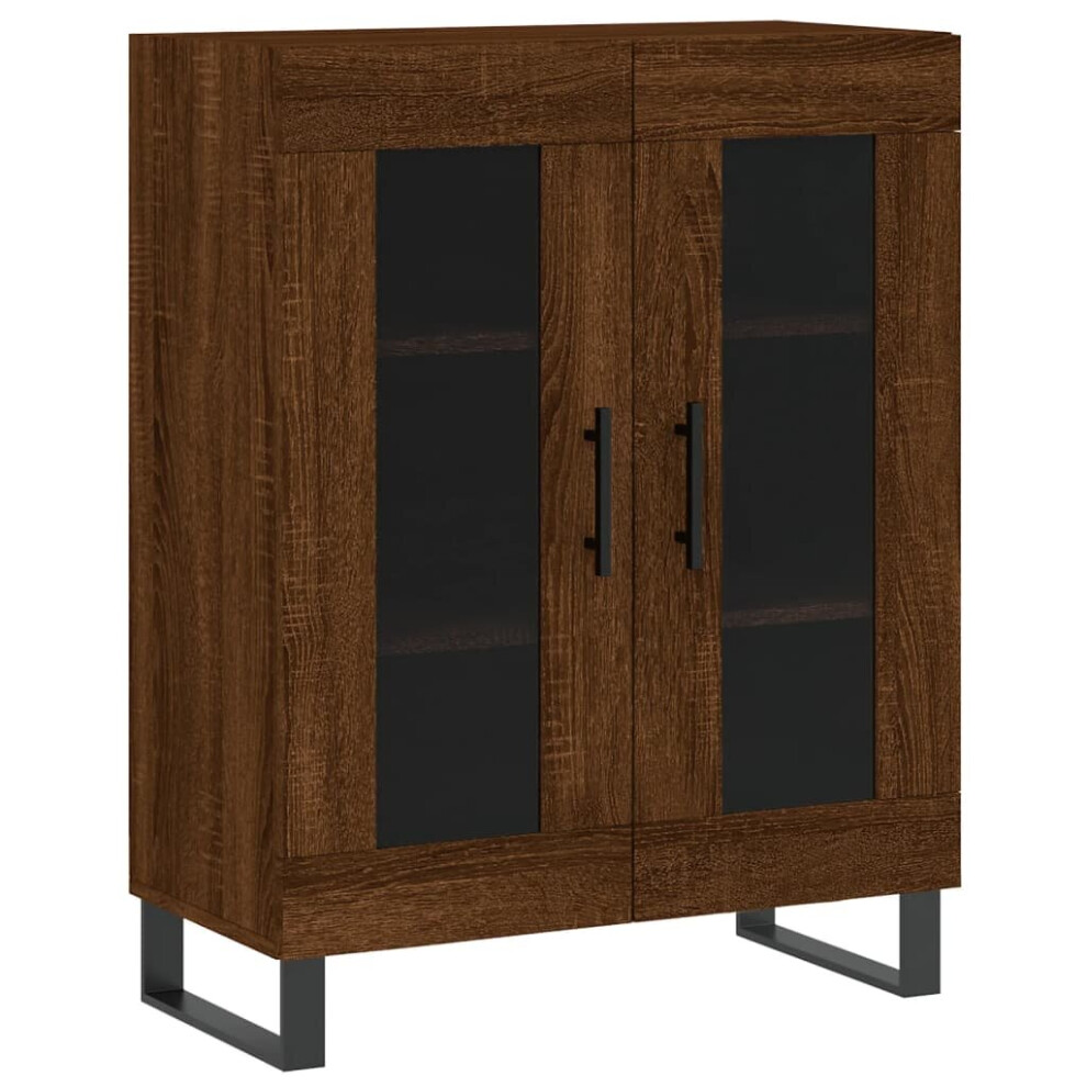 (brown oak) vidaXL Sideboard Storage Side Cabinet Cupboard Concrete Grey Engineered Wood