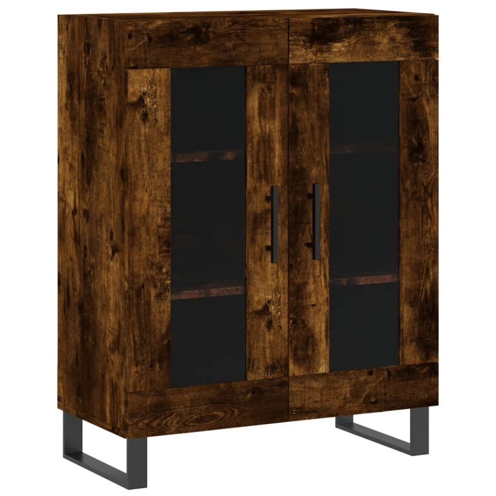 Vidaxl (Smoked Oak) Sideboard Storage Side Cabinet Cupboard Concrete Grey Engineered Wood