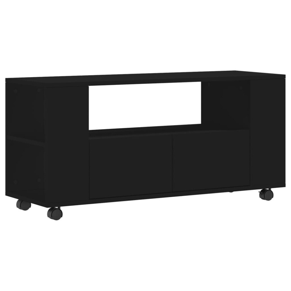 (black) vidaXL TV Cabinet TV Console Sideboard Media Console White Engineered Wood