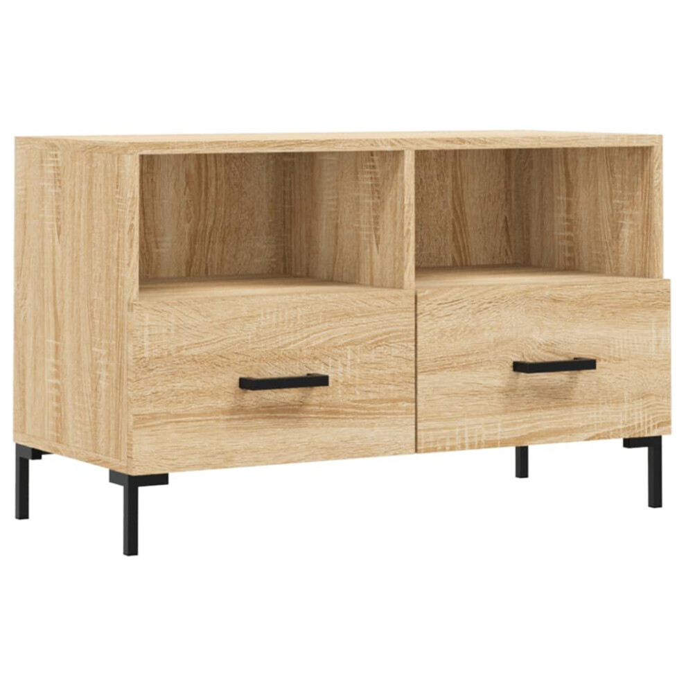 (sonoma oak) vidaXL TV Cabinet TV Unit Sideboard TV Stand High Gloss White Engineered Wood