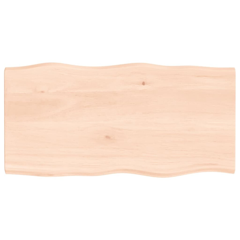 Vidaxl (Brown, 80 X 40 X 2 Cm) Table Top Wooden Desk Top For Table Treated Solid Wood Oak Live Edge